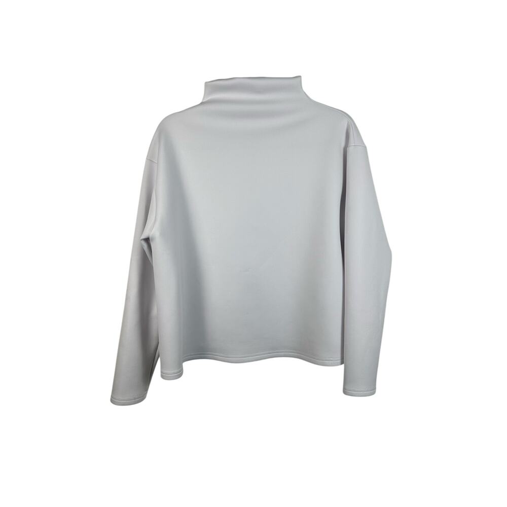 Aday Like A Boss Mock Neck Pullover Sweatshirt White Women's Size Medium